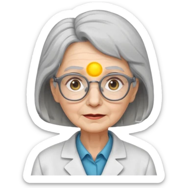 scientist professor old woman sticker
