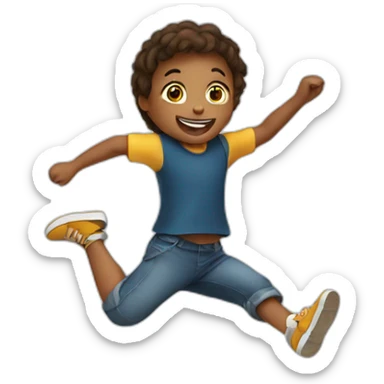 jumping child sticker
