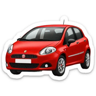 red Fiat Punto car sticker