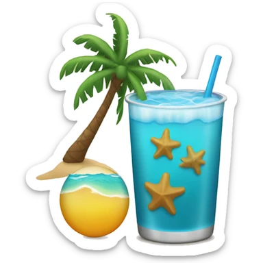 Travel sea sun emoji drinks  sticker