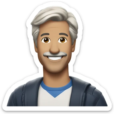 Ted Lasso dark hair with smile sticker