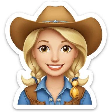 blonde cowgirl sticker