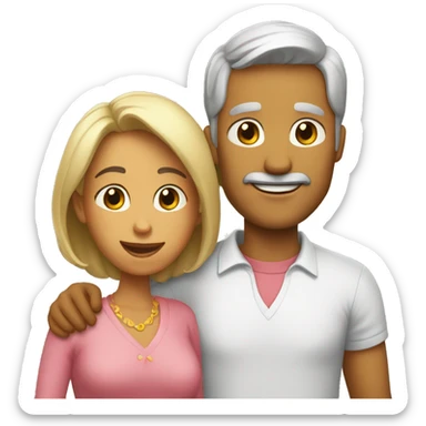 papa y mama tono claro sticker