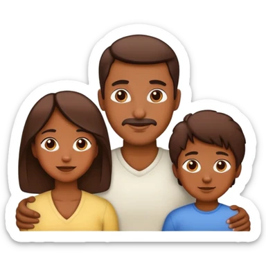 Family with mom dad son and daughter sticker