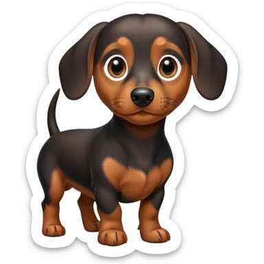 Mini black and brown Daschund sticker