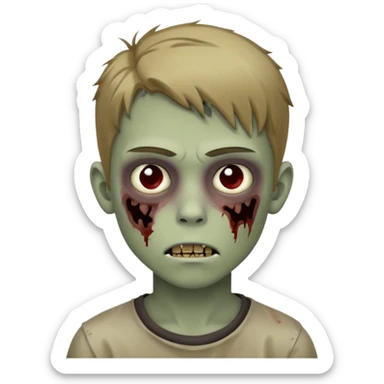 boy zombie teen with dark blonde hair sticker