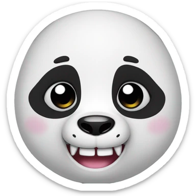 panda with grimacing face showing teeth sticker