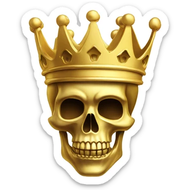 Golden Skull Coin wih crown sticker