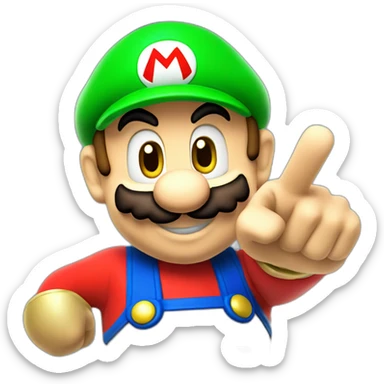 super mario pointing his index finger at you sticker