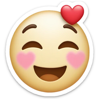 Happy cute emotional emoji with hearts sticker