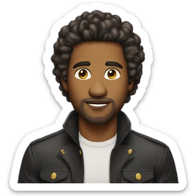 Hombre afrodescendiente, Cabello crespo con mechas amarillas  sticker