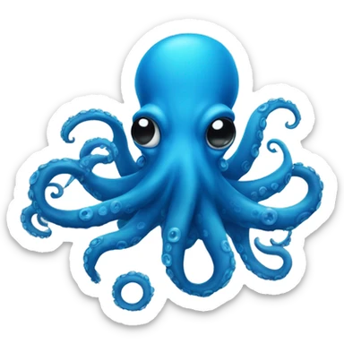 Blue octopus  sticker