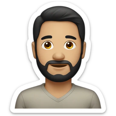 Pregnant man with black hair sticker