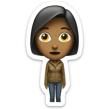 lost woman in the woods with a bob sticker