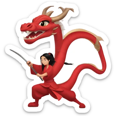 Mulan and mushu sticker