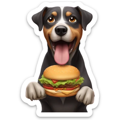 john wicks dog eating a burger sticker
