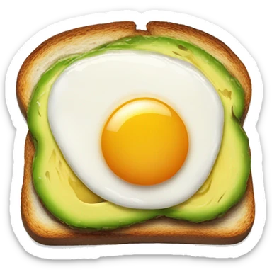 realistic Avocado toast with fried egg sticker