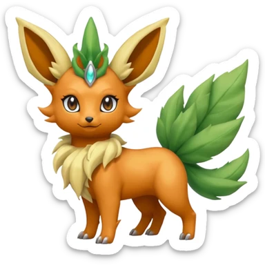 Vulpix-Amaura-Leafeon-Fakémon-Digimon-fusion (full body) sticker