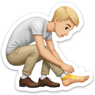 Guy sniffing foot  sticker