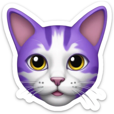 Purple cat twitch streamer sticker