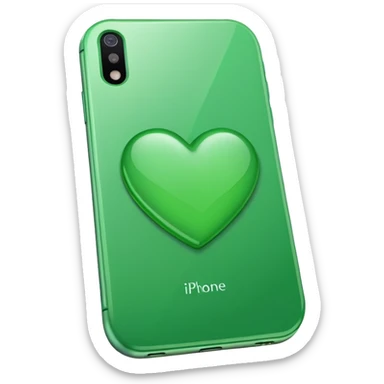 green iphone heart sticker