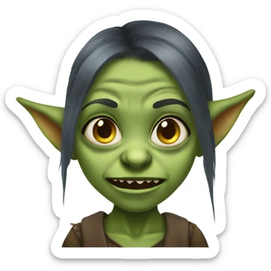 Ugly goblin girl sticker