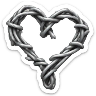 Barbed wire heart steel sticker