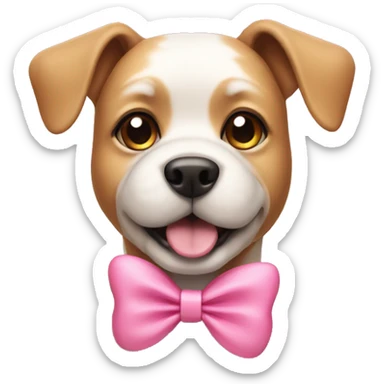 dog with a cute pink bow on it sticker