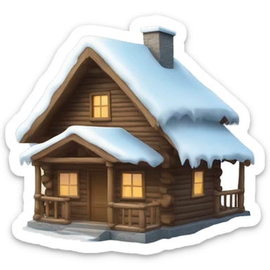 winter cabin sticker