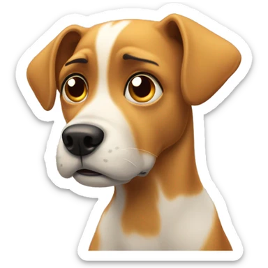 the dog is perplexed sticker