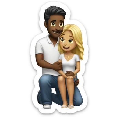 Man proposing woman sticker