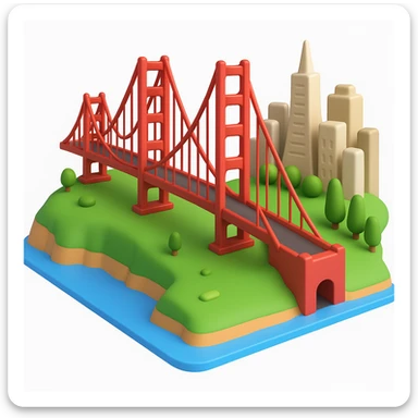 Add Golden Gate Bridge to San Francisco in 3D emoji style sticker