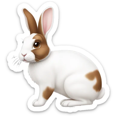 White and brown Dutch breed rabbit sticker