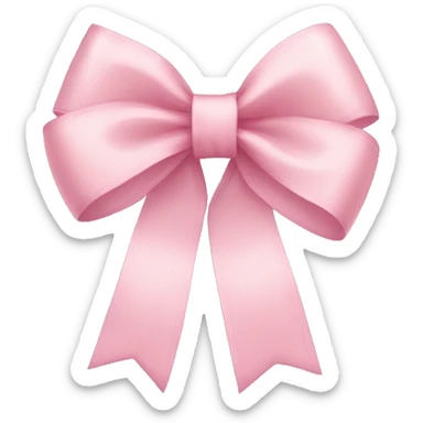 light pink ribbon bow sticker
