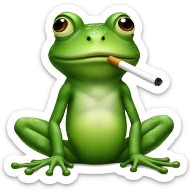 Frog smoking a cig  sticker