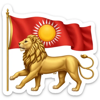 The flag of ancient Iran means lion and sun. sticker