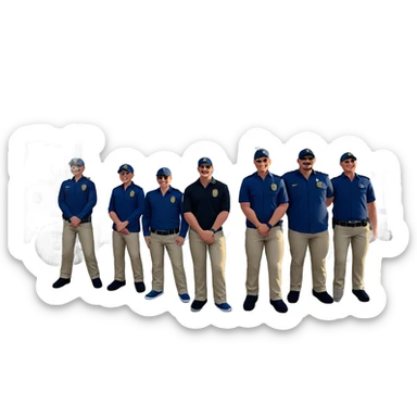 boys outdoors with police car sticker