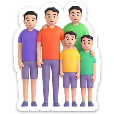 heterosexual couple with two boys sticker