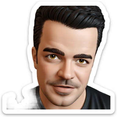 portrait of a confident man sticker