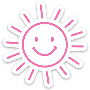 Convert the image to a hand drawn style with pink lines, no background. sticker