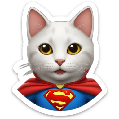 cat in a superman costume sticker