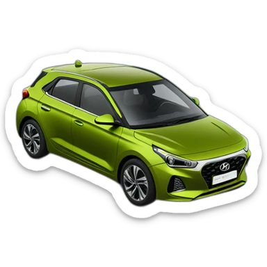 Voiture modèle i20 hyundai couleur vert kaki sticker