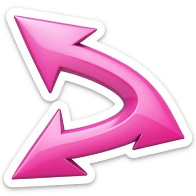Pink curved arrow sticker