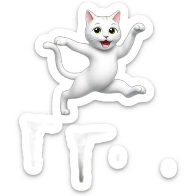 dancing cat on table sticker