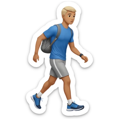 emoji de homem com roupa de ginástica andando para o lado sticker