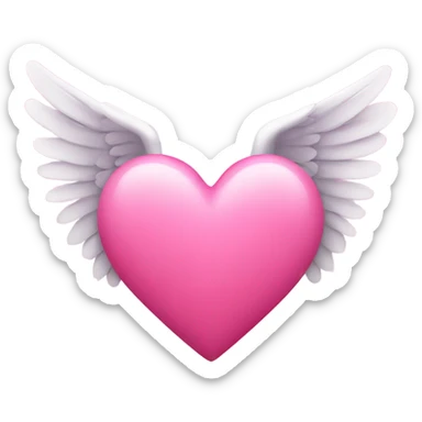 Pink heart with wings sticker