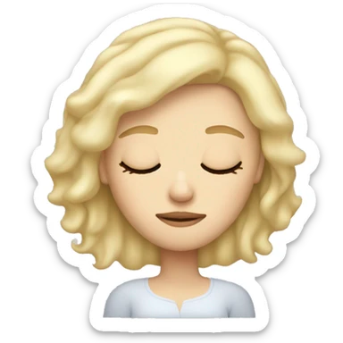 White blonde girl sleeping  sticker