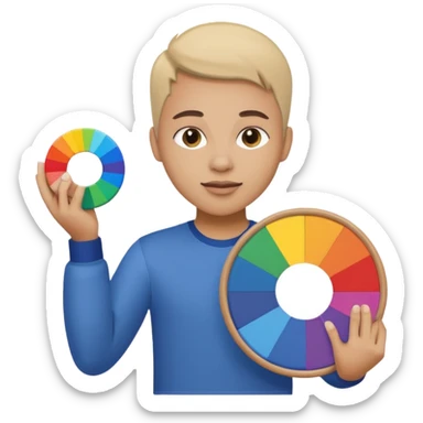 graphic designer , color wheel, photoshop icon sticker