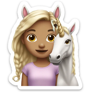 Little girl with unicorn  sticker