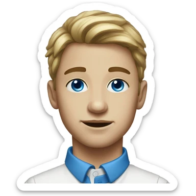 portrait of a young man with blue eyes sticker